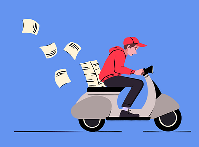 Delivery Courier 2d art art character character design courier delivery delivery service design documents illustration moto motorbike motorcycle prcorceate