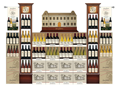 Chateau Ste. Michelle 50th Anniversary POS Display 3d design furniture mas display point of sale wine rack