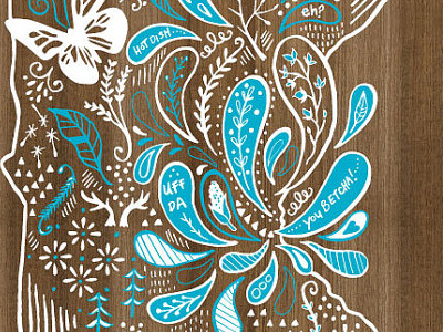 Minnesota State Illustration Print blue etsy graphic design handdrawn illustration minneapolis minnesota nature print texture white wood