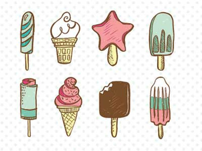 Ice Cream Dessert Illustration Print 