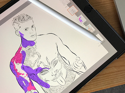 Colour WIP iPad Pro apple art colour creative design graphic illustration illustrator ipad pro lines pencil