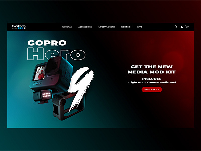 GoPro Landing Page Concept app appdesign branding design gopro goprohero goprohero9 landingpage landingpagedesign ui uidaily uidesign uidesigner uxdaily uxdesigner