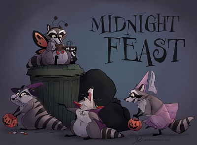 Midnight Feast halloween midnight feast raccoon trick or treat