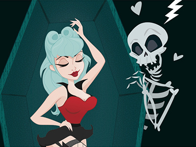 The Perfect Ghoul illustration pin up vector
