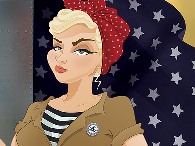 Riveting Rebelle characterdesign pinup vector wwii