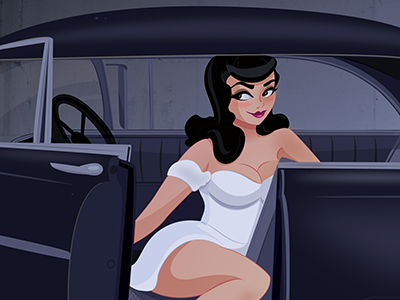 Cruise cars pinup vector