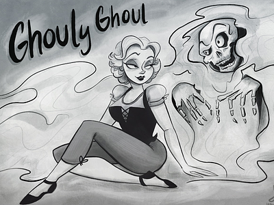 Ghouly Ghoul ghoul ghouly halloween pin up sketch