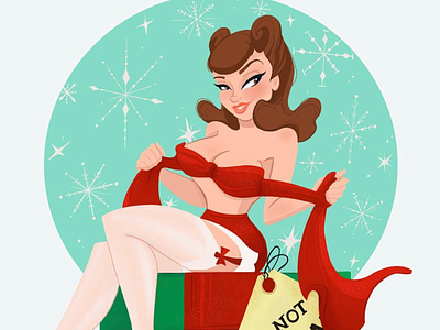 Do Not Open Until Christmas character design christmas holiday pin up