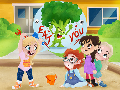 Stories character design childhood illustration kids killer broccoli school stories