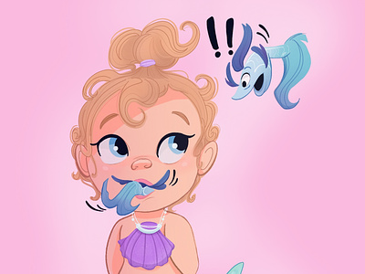 Toddler Mermaid character design fish illustration mermaid not in your mouth! toddler