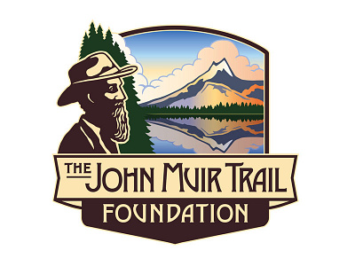 John Muir Trail Logo design identity illustration jmt john muir laurel logo mathe jmtf mystic trail