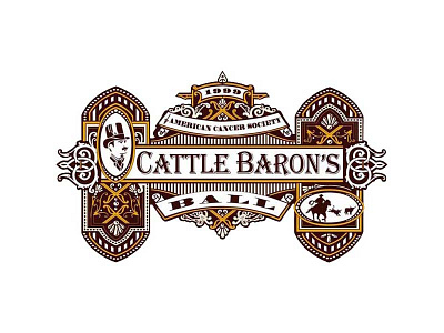 American Cancer Society Cattle Baron's Ball logo american cancer society cowboy design laurel mathe mystic western