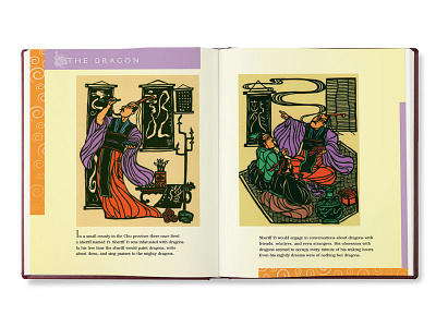 'The Dragon Lover' book spread book childrens design graphic laurel layout mathe mystic