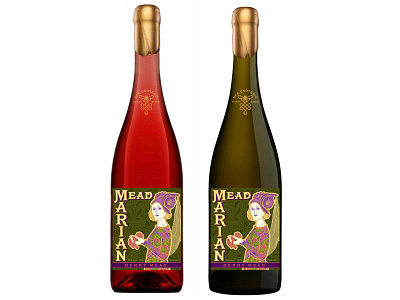 Mead Marian Labeling graphic design illustration label laurel mathe mead packaging wine