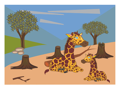 jiraf 3 01 animals giraffe nature scenery vector art