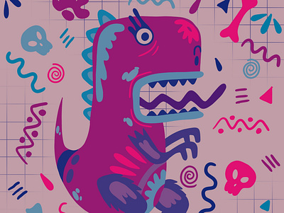 Dinooooart character character design design dino dinosaur illustration procreate