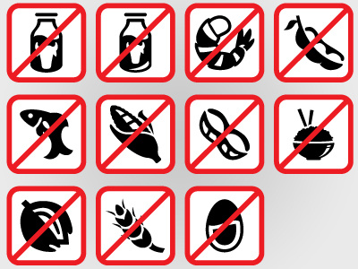 Food Allergy Icons