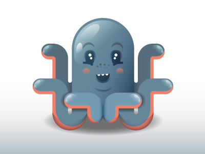 Junior, the Octopus blue cartoon illustration illustrator squid wip
