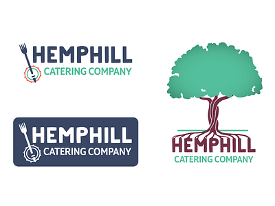 Catering Logo banjo catering food hand lettering illustration illustrator logo tree vector