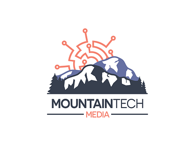 Media Company Logo appalachia branding circuit illustration logo media mountain rural sun tech vector