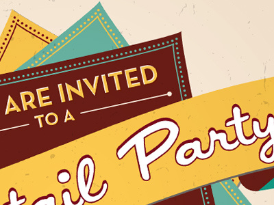 Invite invite party postcard vintage