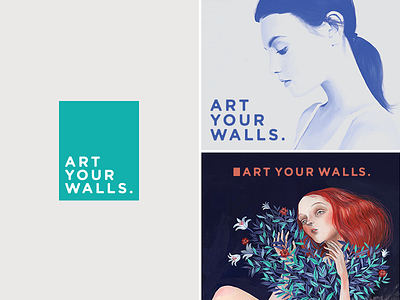 Art Your Walls logo lockups art branding illustration logo