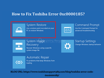 Steps To Fix Toshiba Error Code 0xc0000185