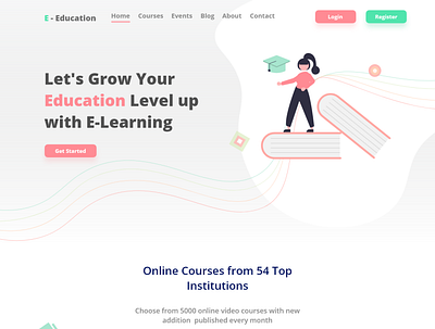 education web design branding design illustration illustrator landing page minimal ui ux vector web webdesign