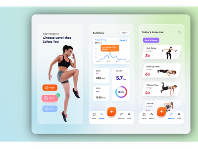 Fitness mobile app design