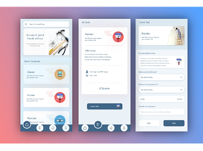 Labor App to find local chores around you design graphic design mobile app design ui ux