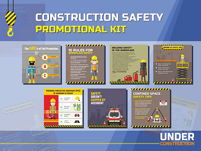 Construction and Industrial Safety Promotional Kit banner construction illustration industrial poster poster design promotional kit safety