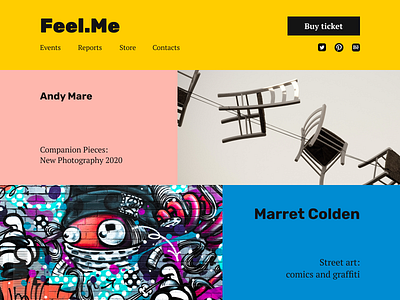 "Feel me" Exhibition centre art branding design ui ux web web design website