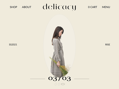 Women's store Delicacy branding design flat minimal typography ui ux web web design website