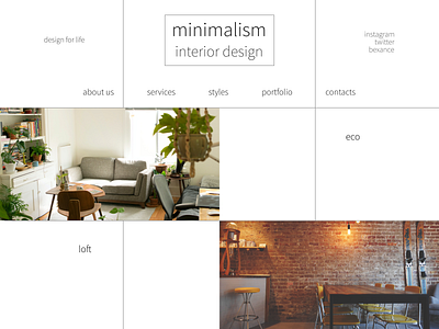 Interior design firm design flat minimal typography ui ux web web design website