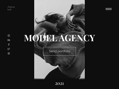 Model agency website design minimal ui ux web web design website