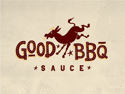 Good Ass BBQ (WIP) barbecue bbq donkey illustration lettering sauce southern texture vector