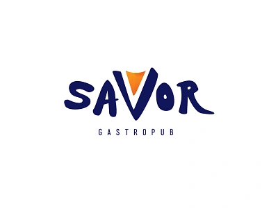 Savor bar gastropub lettering pub typography vector