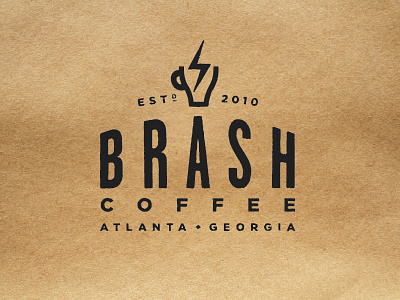 BRASH Coffee back to the futura brandmark coffee logo mark packaging type