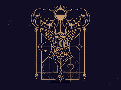 the protector of time deer hourglass illustration time