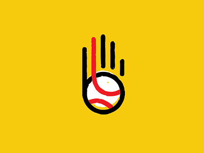 Big League baseball fastball hand illustration