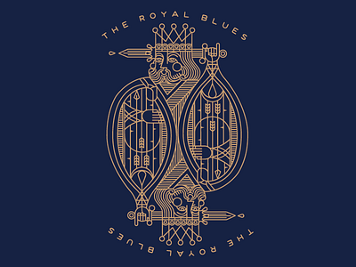 The Royal Blues (complete) band card illustration king suicide