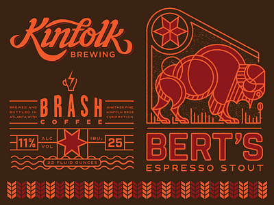 Kinfolk - Bert's Branding beer brewery buffalo coffee illustration lettering logo