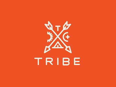 TRIBE arrows custom type moon sun teepee