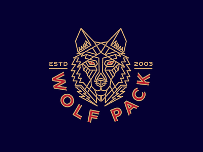 WOLF PACK custom type illustration lightning wolf