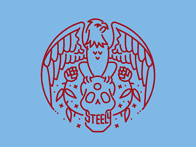 Steely Eagle eagle hops illustration skull