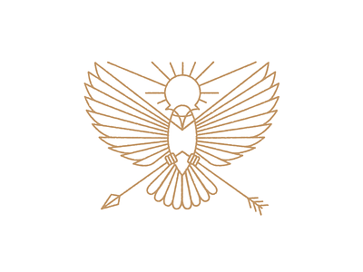 The peace dove arrow dove illustration monoline peace sun