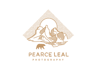 Pearce Leal Photography bear illustration lettering logo mark mountains