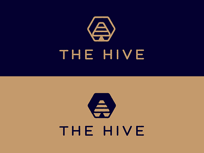 The Hive bees hexagon hive illustration lettering logo mark