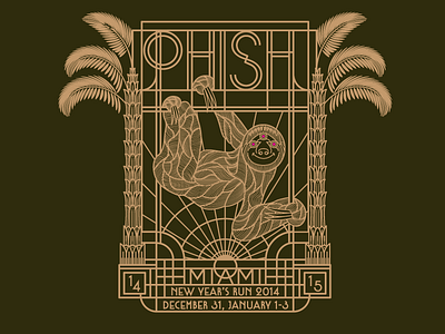 Phish New Years shirt art deco custom type new years phish sloth