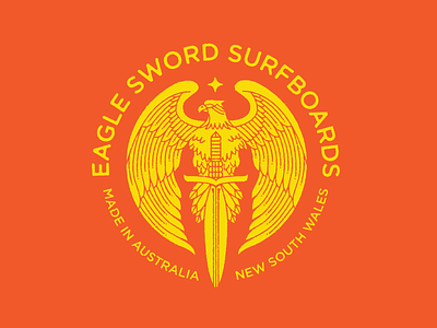 Eagle Sword Surfboards eagle illustration logo mark surf sword